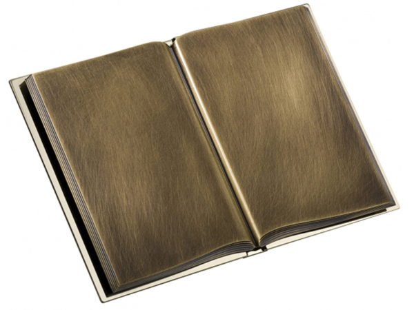 Libro ottone brunito su base ottone lucido